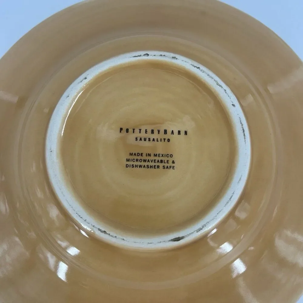 Pottery Barn Sausalito 10” Pasta Soup Bowl Amber Warm Honey-Gold Glaze
